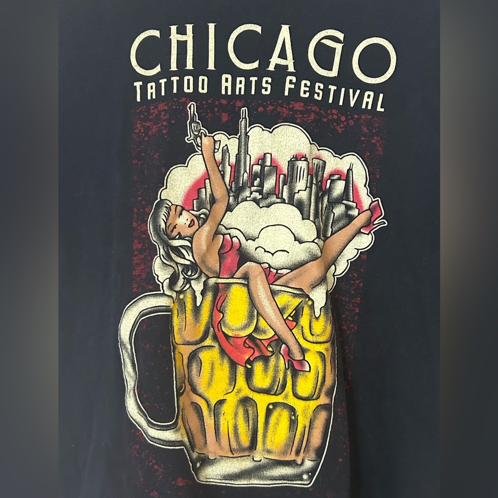 Chicago Tattoo Arts Festival Convention Shirt Classic Tattoo Medium Crewneck - Picture 3 of 6